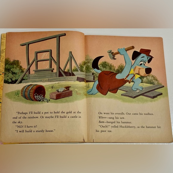 Vintage 1959 Little Golden Book- Huckleberry Hound Builds a House “B” print VGC - Picture 4 of 16